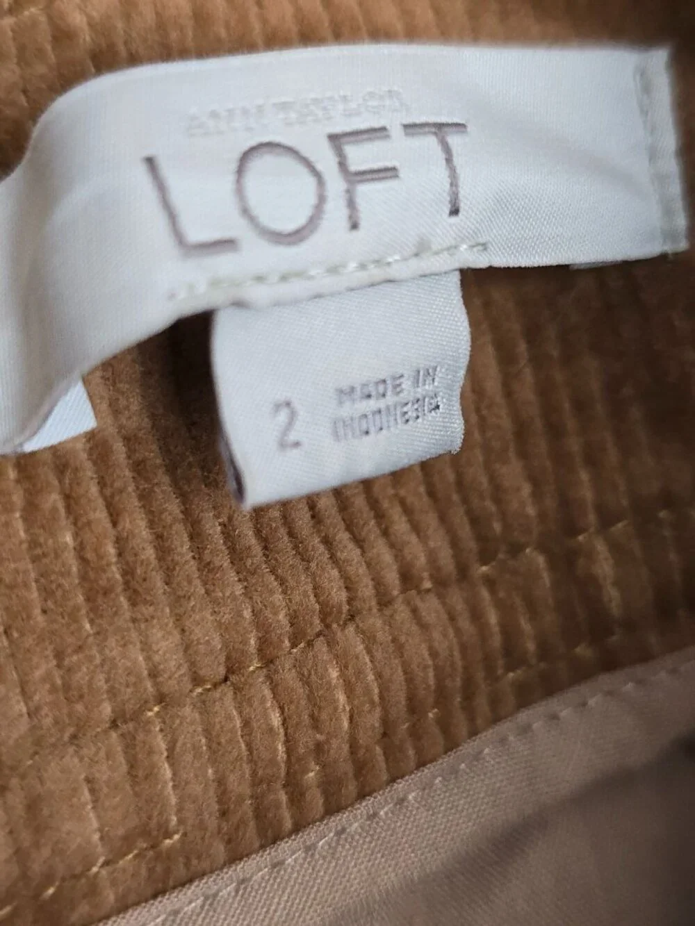 Loft Cinnamon Brown Corduroy Mini SKirt Women Size 2